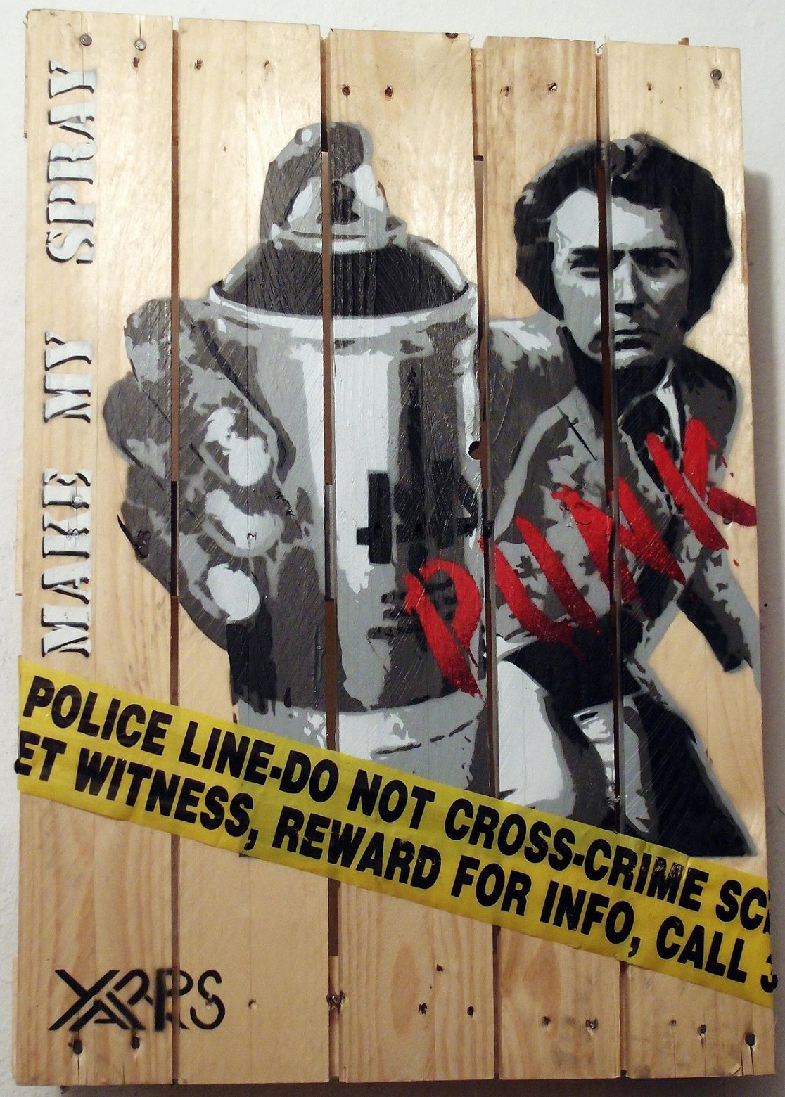 Dirty Harry -  50x70 cm  - 300€ Pochoir & aérosol sur palette en bois