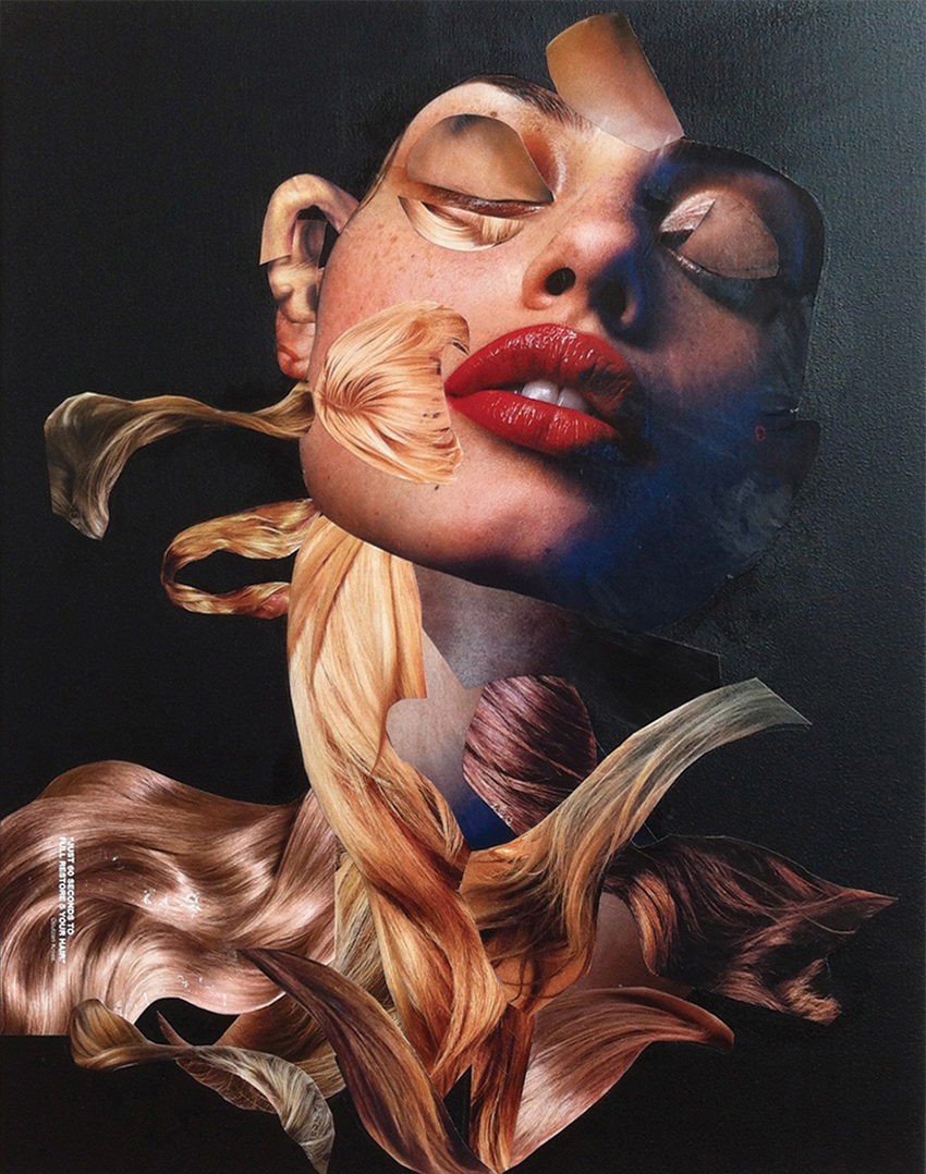 DisCover FACES - 50x60 cm - 400 € - Collages sur toile, Epoxy